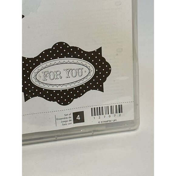PREOWNED Stampin’ Up! Sale-A-Bration “Layered Labels” 3-Piece Cling Stamp 2 of 2 - Picture 2 of 5